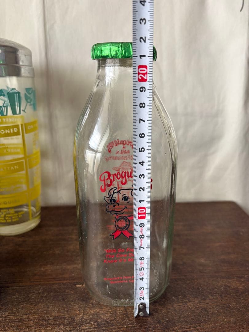 アメリカンビンテージBroqiere's Milk Bottle(キャップ付き)
