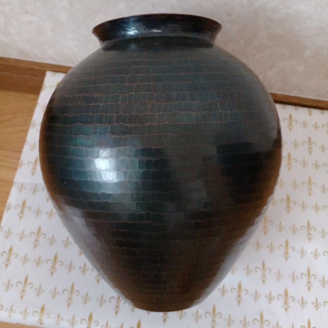 美品　玉川堂　鎚起銅器　花瓶　桐箱付き
