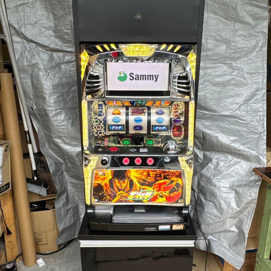 スロット実機スタンド ブラック 収納付 台