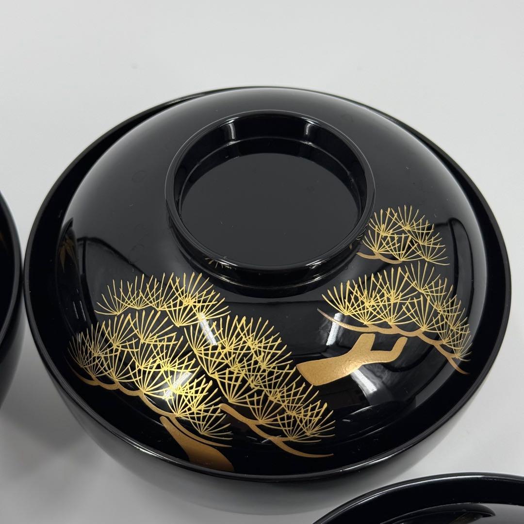 象彦 五清 吸物椀 五客セット 漆器 蒔絵 金彩 木製 高級 松竹梅蘭菊