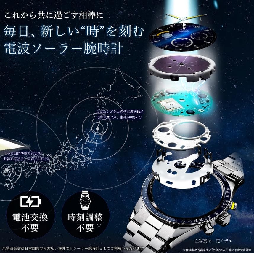 五等分の花嫁 三玖 プレミアム 腕時計 電波ソーラークロノグラフ WM 限定品