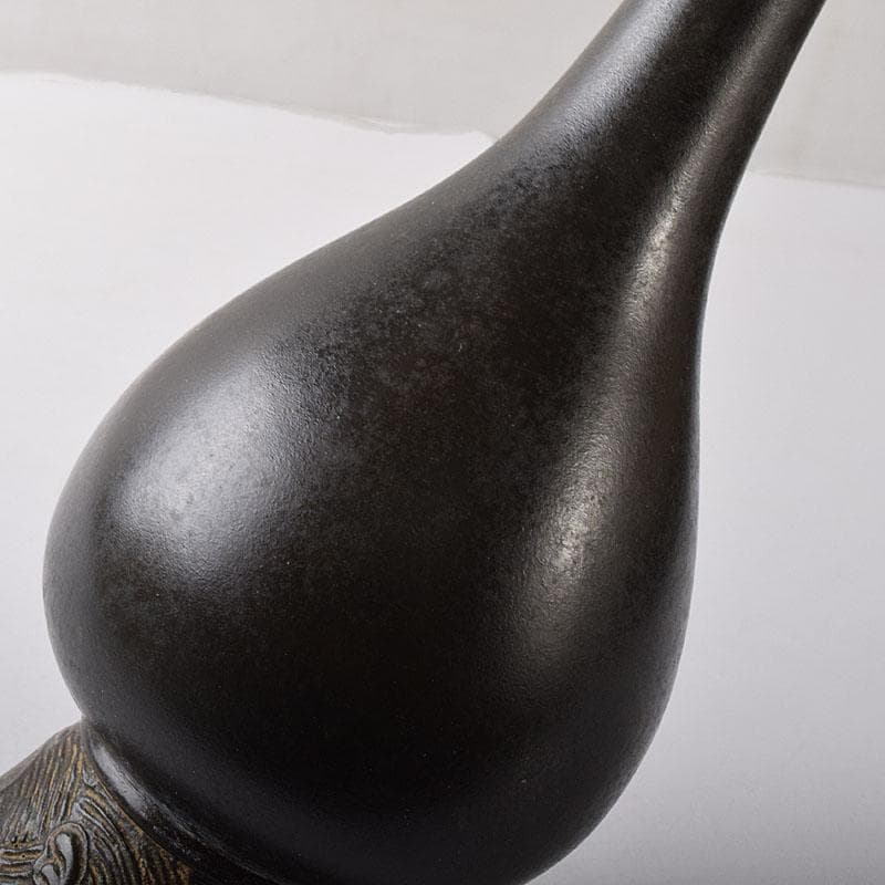 トッチャン　大名物　古銅鶴首花入　銘鶴一声写　花入　共箱　C　7864