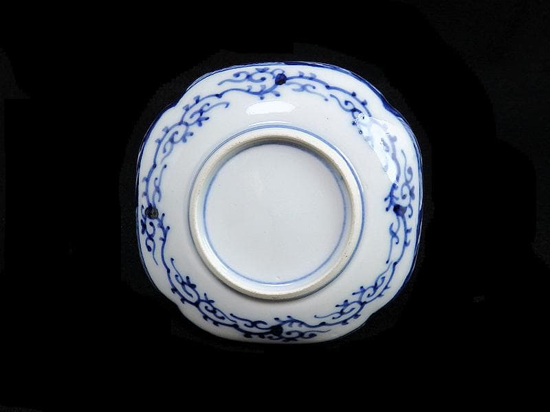 大聖寺伊万里 　毘沙門亀甲紋に松竹梅の図 縁高角皿　5枚　C775AS-BUj