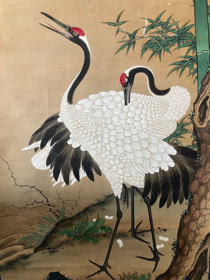 双鶴大幅掛軸