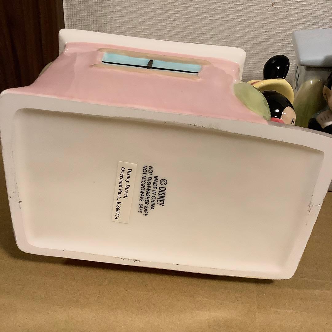 ディズニー　ミッキー・ミニー・グーフィー 陶器フィギュア　収納容器　小物入れ