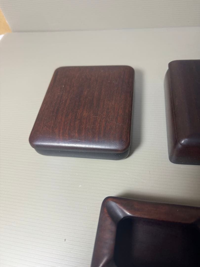 2100  唐木　煎茶盆1客　木箱3客　時代物