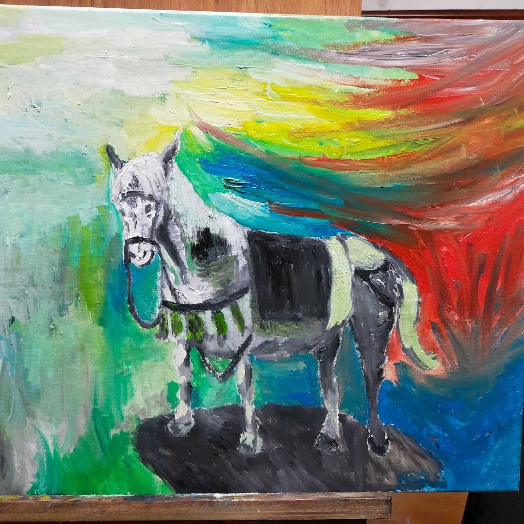 油絵　的盧