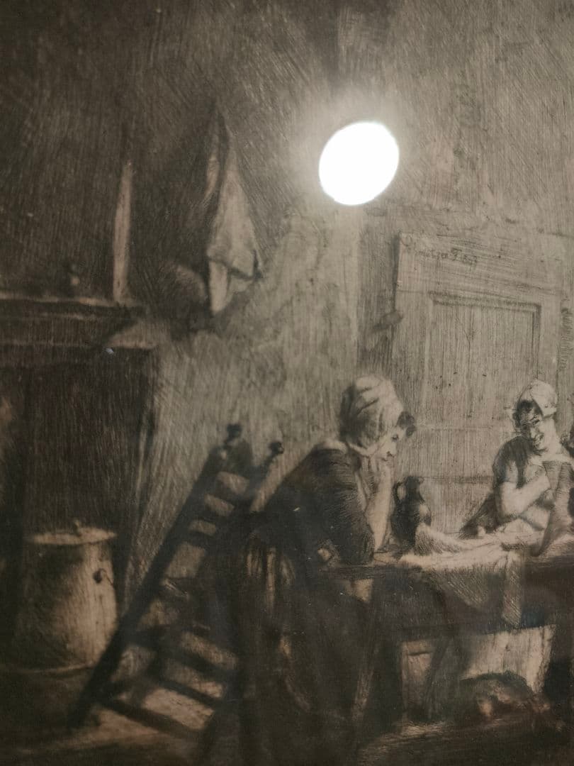 1897年のエッチング　フェルディナンド・シュムッツァー作品　直筆サイン