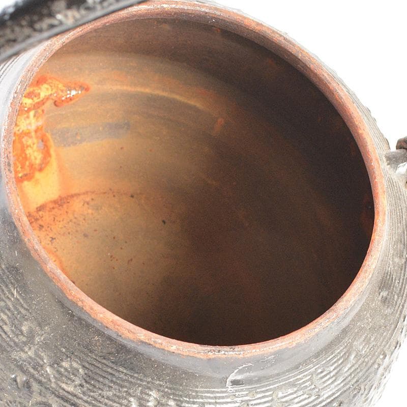 南部鉄器　桜文　鉄瓶　鉄釜　C　6418