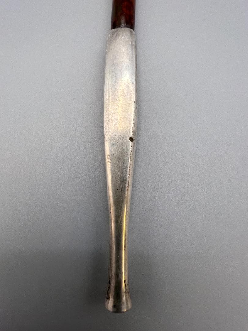 【海】純銀煙管　四角形　キセル　純刻印　銀細工　アンティーク　重量約38g