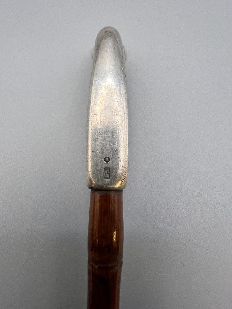 【海】純銀煙管　四角形　キセル　純刻印　銀細工　アンティーク　重量約38g