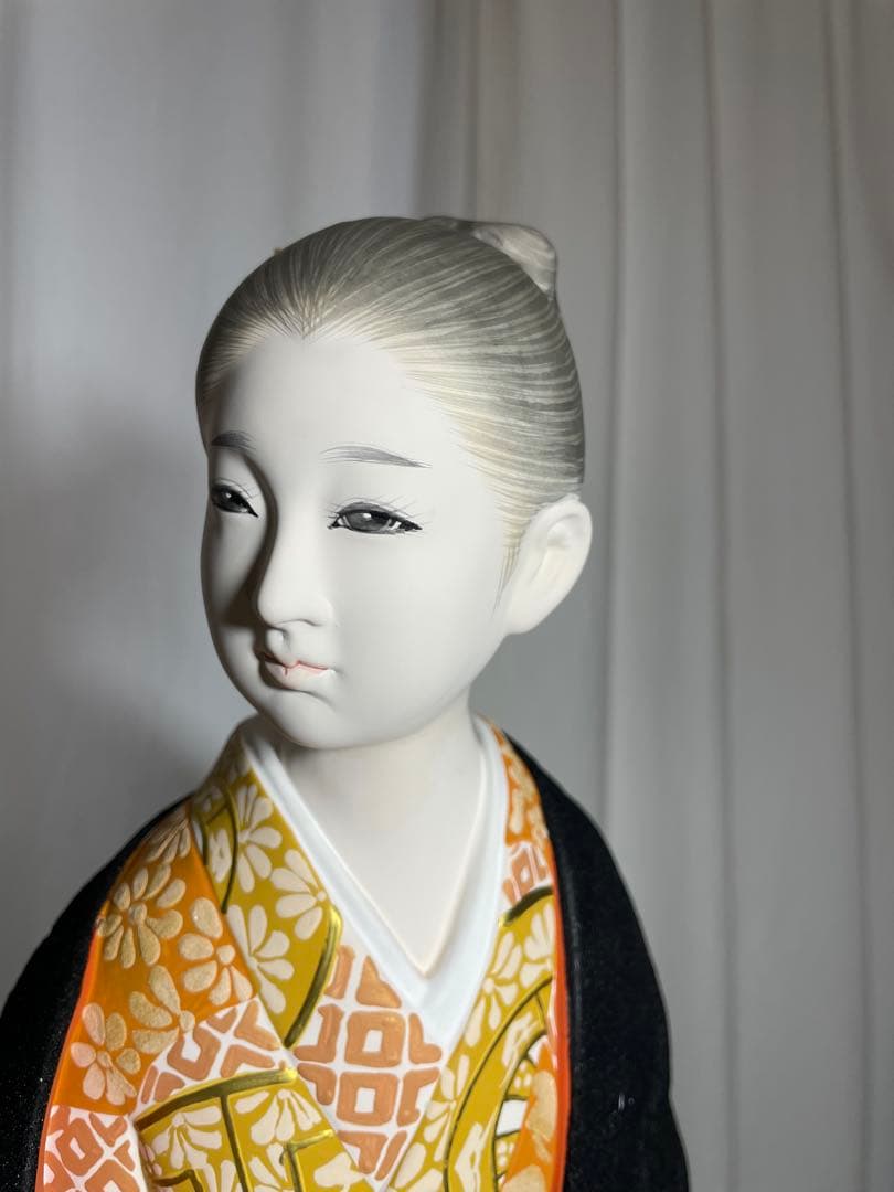 博多人形 春の訪れ 高さ43cm 木札付き 帯 龍模様（補修跡あり）