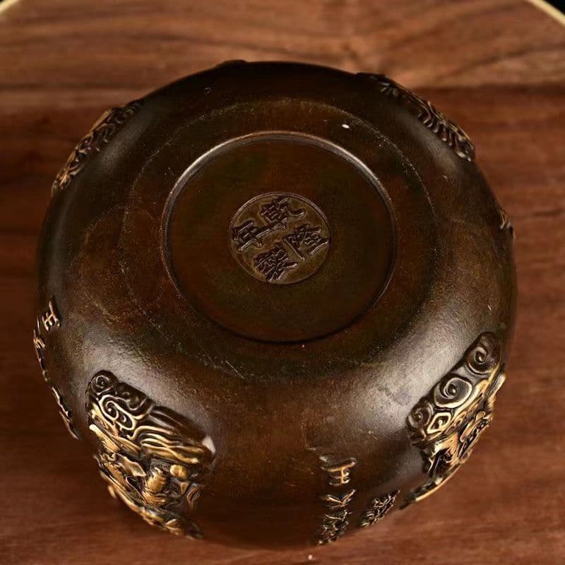 大清乾隆 四天王 銅壺 銅鉢 奉納 法器 工芸品 美術品 置物