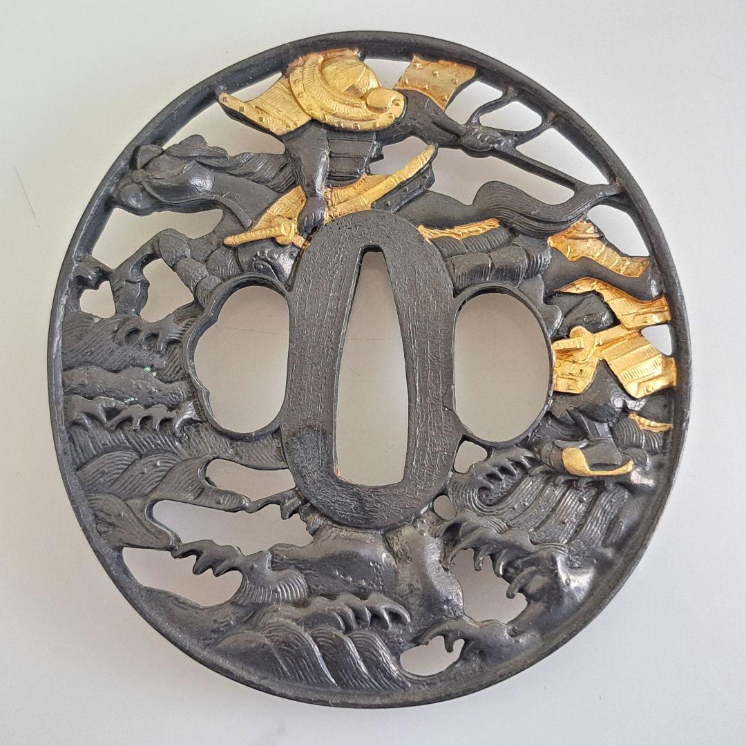 飾り鍔 3点セット 台付 透かし鍔 刀装具 Mナ