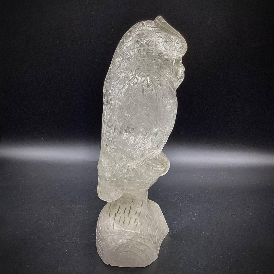 ★フクロウ 梟 水晶 天然石 オブジェ 置物 鉱物 2kg 古い
