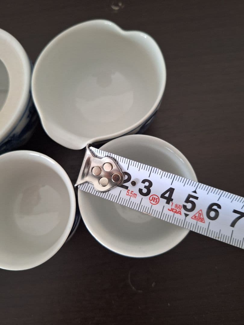 最終値下げ　煎茶器　揃　松竹梅　九谷焼　染付 　煎茶道具　未使用　湯冷まし　茶杯
