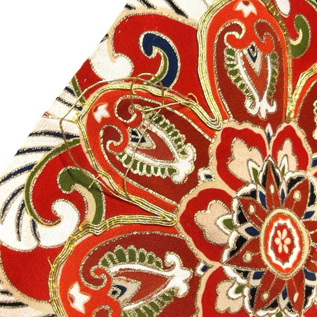 振袖　アンティーク　金駒刺繍　金彩　華紋　成人式 晴れの日 着物 045a p