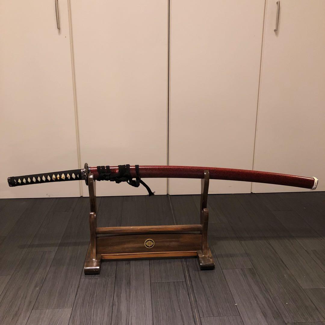 高級模造刀　居合刀　樋入刀身　朱拵え　合金刀身　 刀