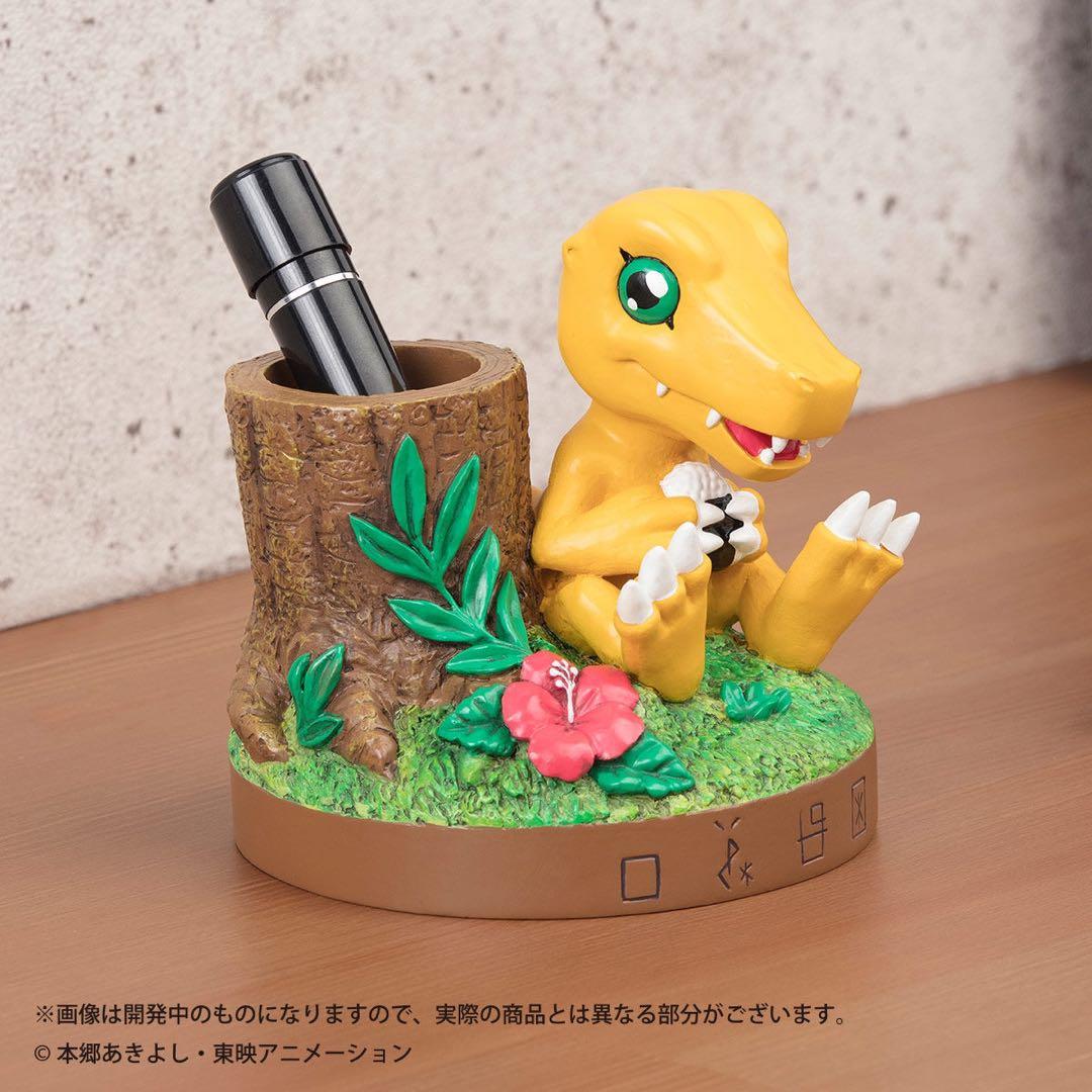デジモンアドベンチャー　アグモン　ぷち文具スタンド