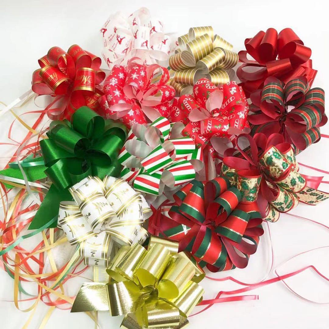 ⭐️クリスマス リボンラッピング 12枚入 プレゼントリボン(クリスマスカラー)