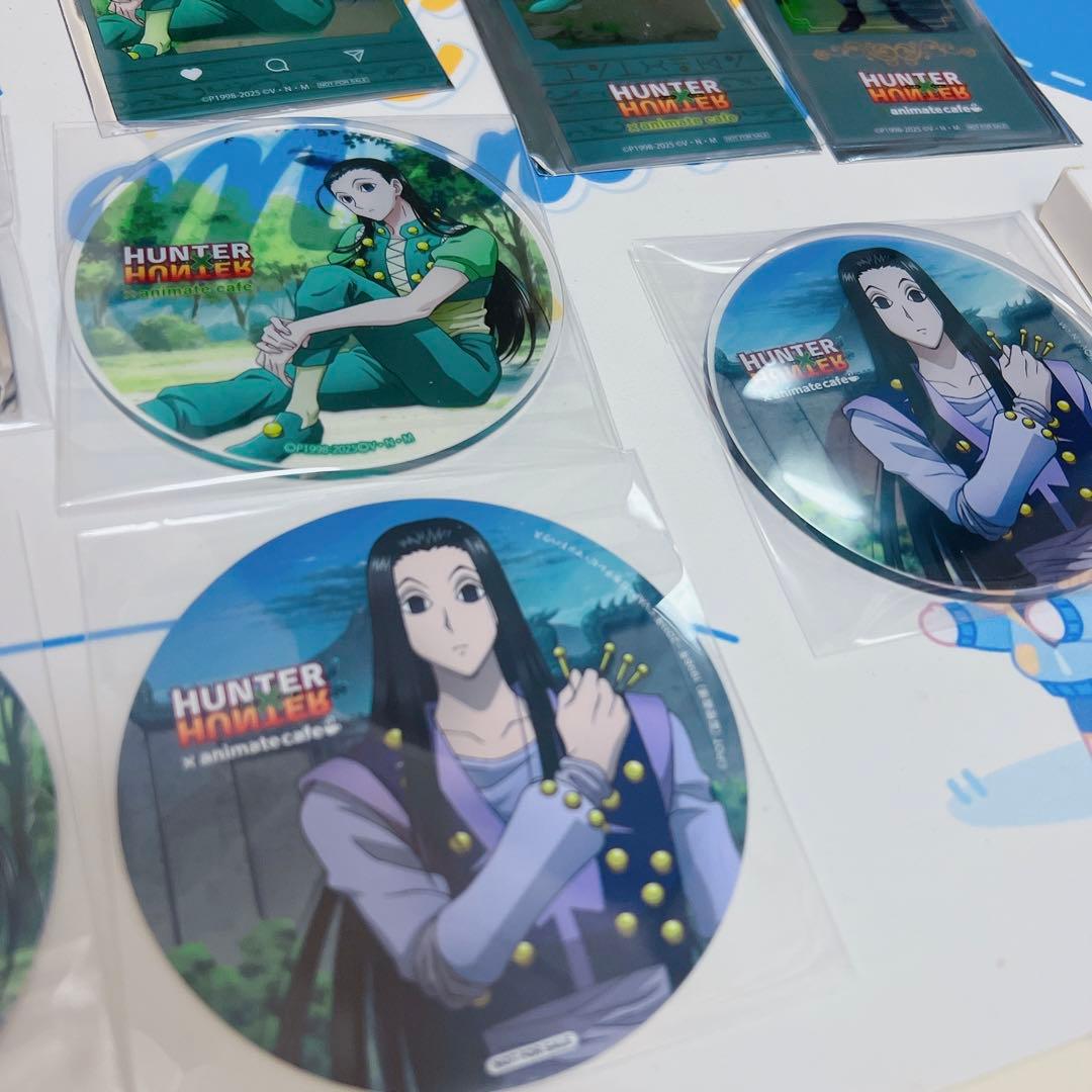 HUNTER×HUNTER イルミ アニメイトカフェアクリルコースター 缶バッジ