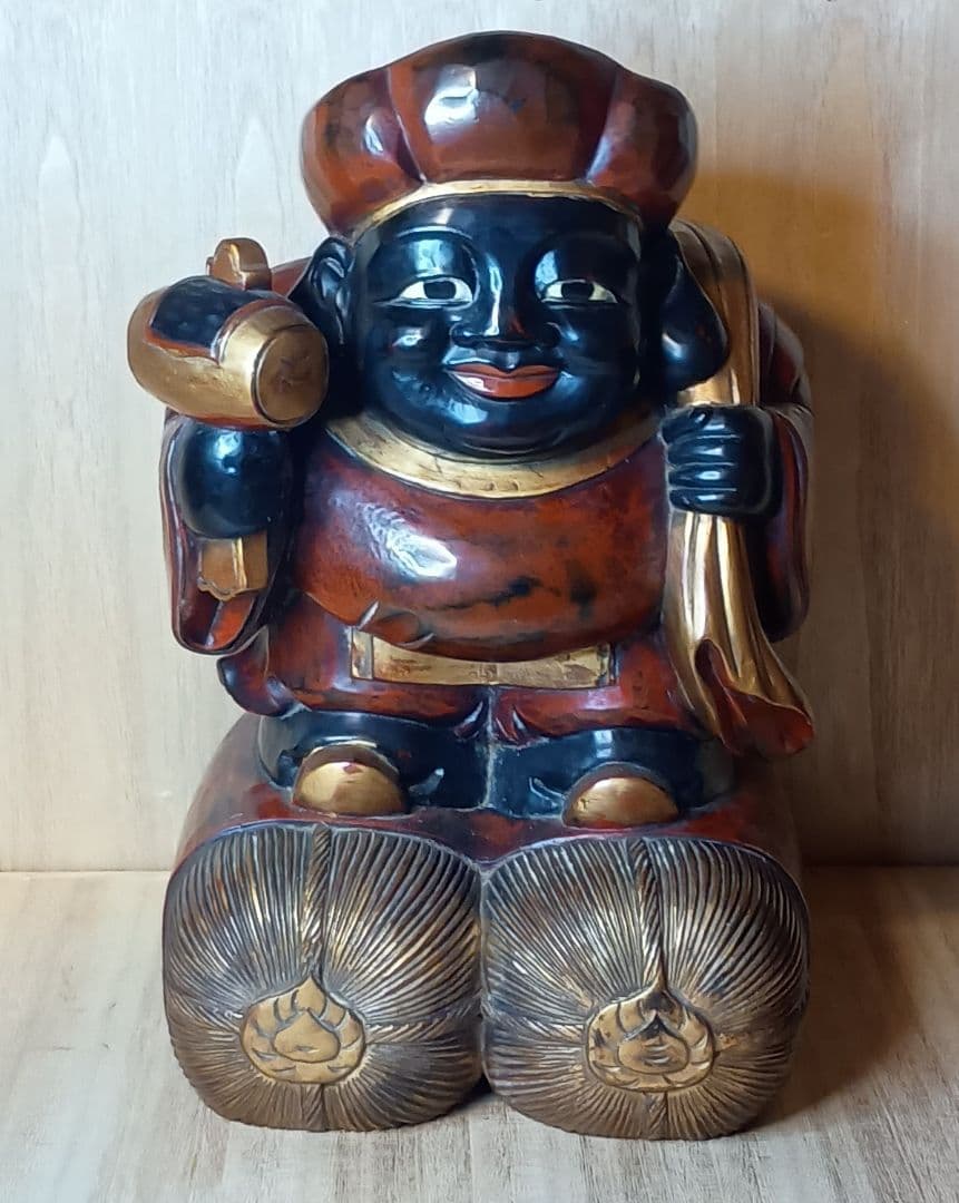 大黒天 高さ35cm 木製 時代物 彫刻