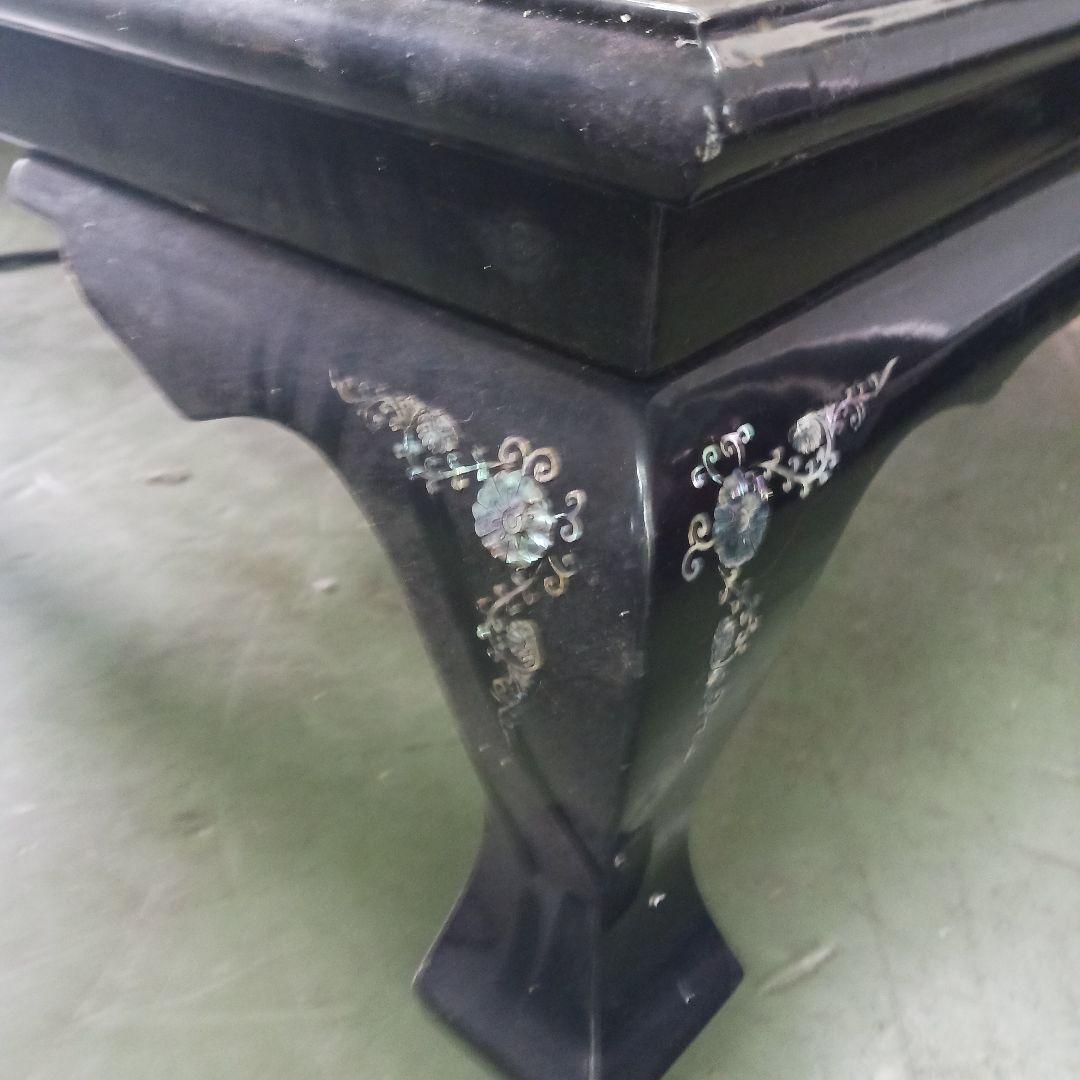 KS5　朝鮮美術　螺鈿　鳳凰紋　長方形　座卓　テーブル　Y