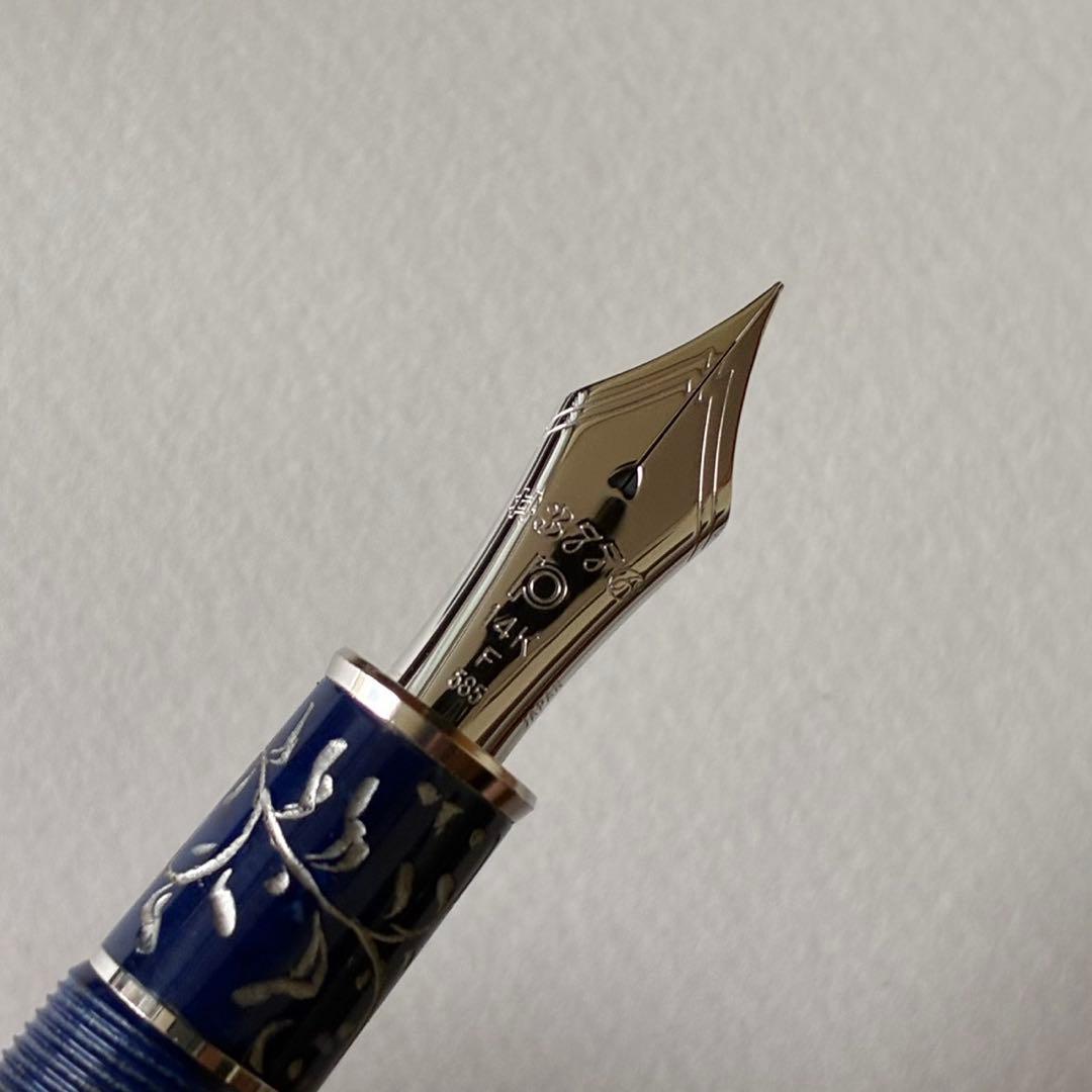 PLATINUM　#3776　セルロイド　唐草　沈プラチナ　F（細字）