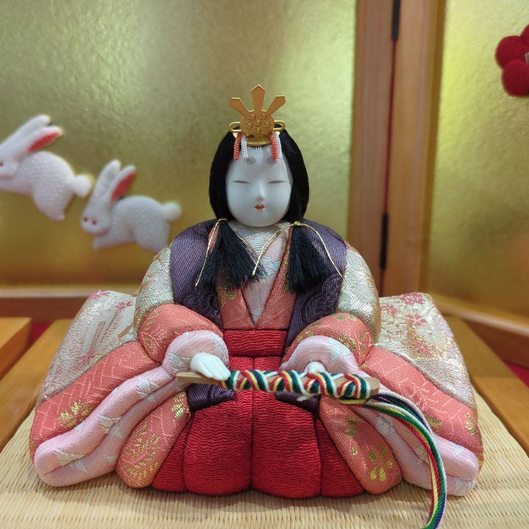 木目込　お雛様 　素飾りコンパクトサイズ毛せん付