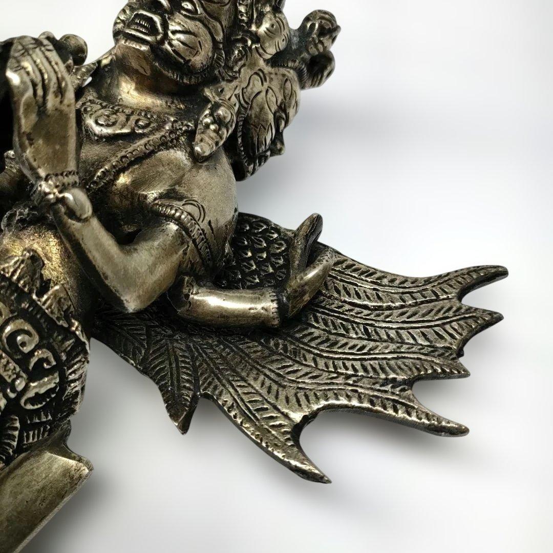 チベット密教法具 マハーカーラ 三面大黒天 プルパ 金剛杭 忿怒尊 真鍮像