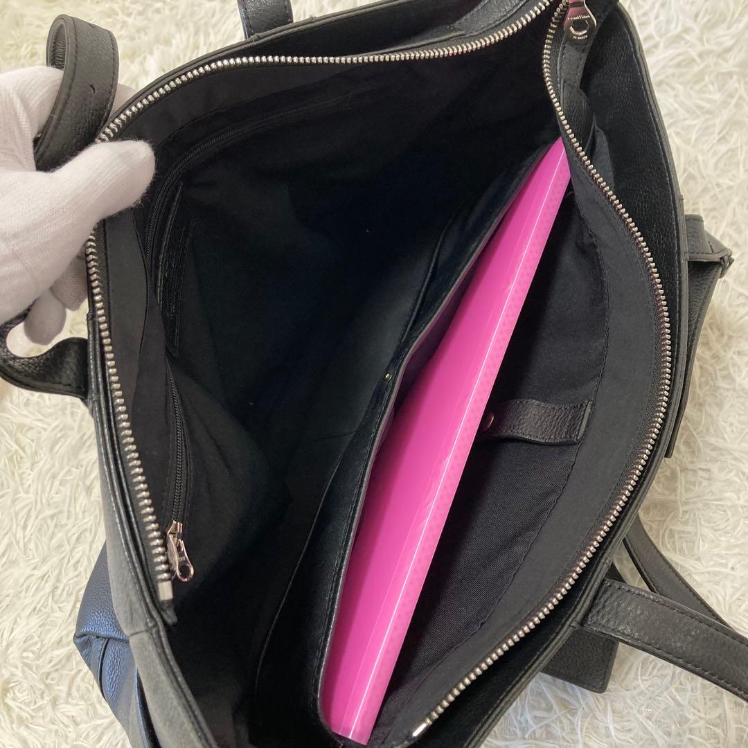 SOLATINA✨ビジネストート　レザー　ハンドル調節可　A4PC収納可　メンズ