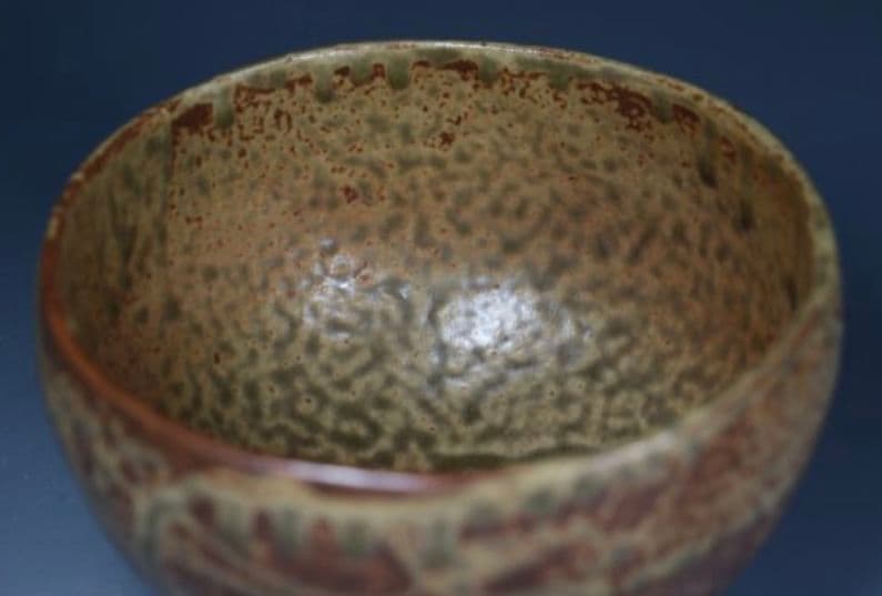 【阿蘇熔岩】火山灰　高田焼　酒井雅女　抹茶碗　阿蘇山図画　焼締　古信楽