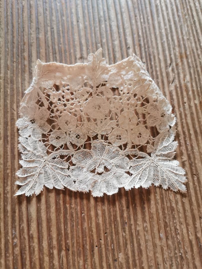 アンティーク ブリュッセルレース 付け襟 ポワンドローズ 胸飾り ジャボ タイ