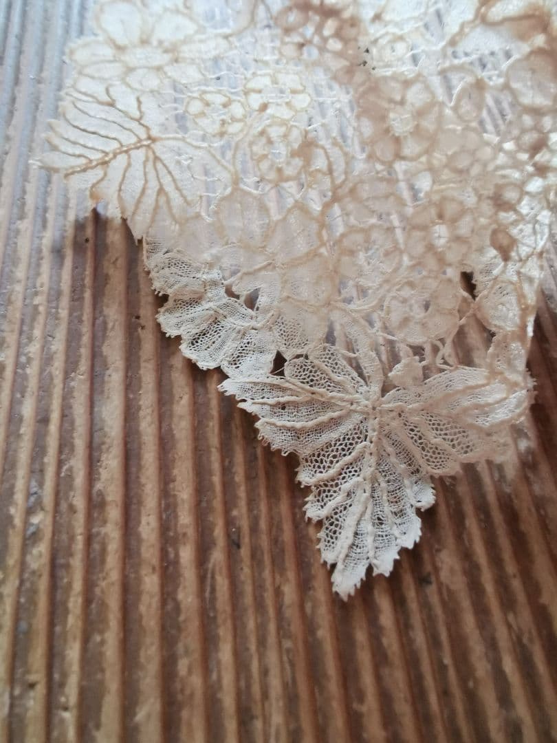 アンティーク ブリュッセルレース 付け襟 ポワンドローズ 胸飾り ジャボ タイ