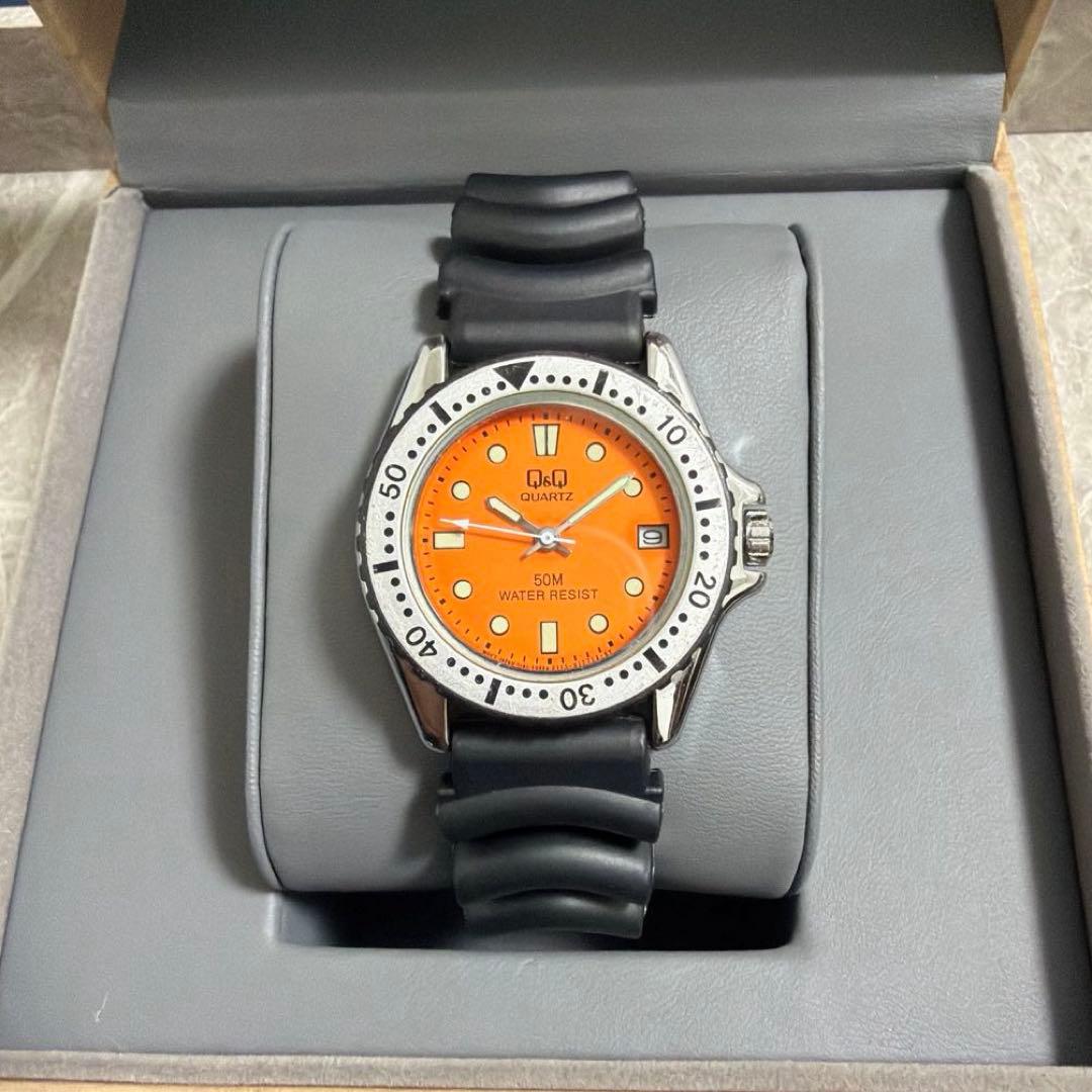 【希少カラー】CITIZEN Q&Q ヴィンテージ ダイバーズ オレンジ レア