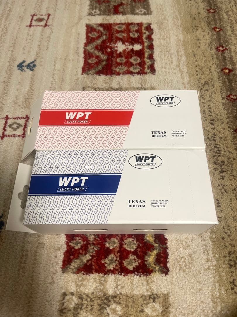 ポーカー大会専用WPT プラスチックトランプ 防水（赤・青10セット)