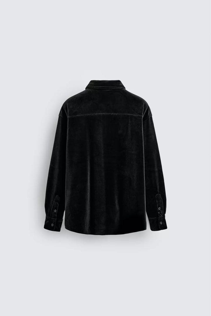 ZARA ザラ ベルベットリラックスフィットシャツジャケット M