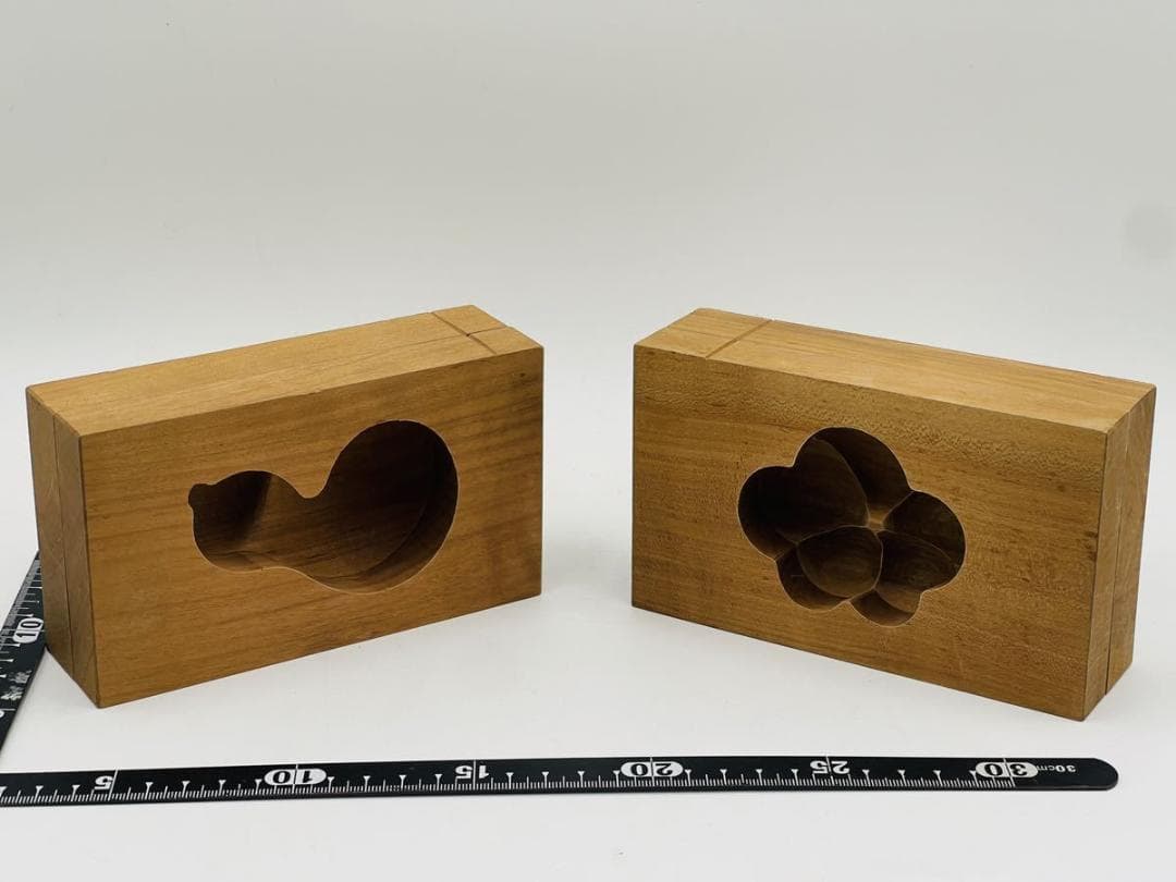 京都老舗「有次」製 上質和菓子木型 2種 美品 菓子型 お菓子