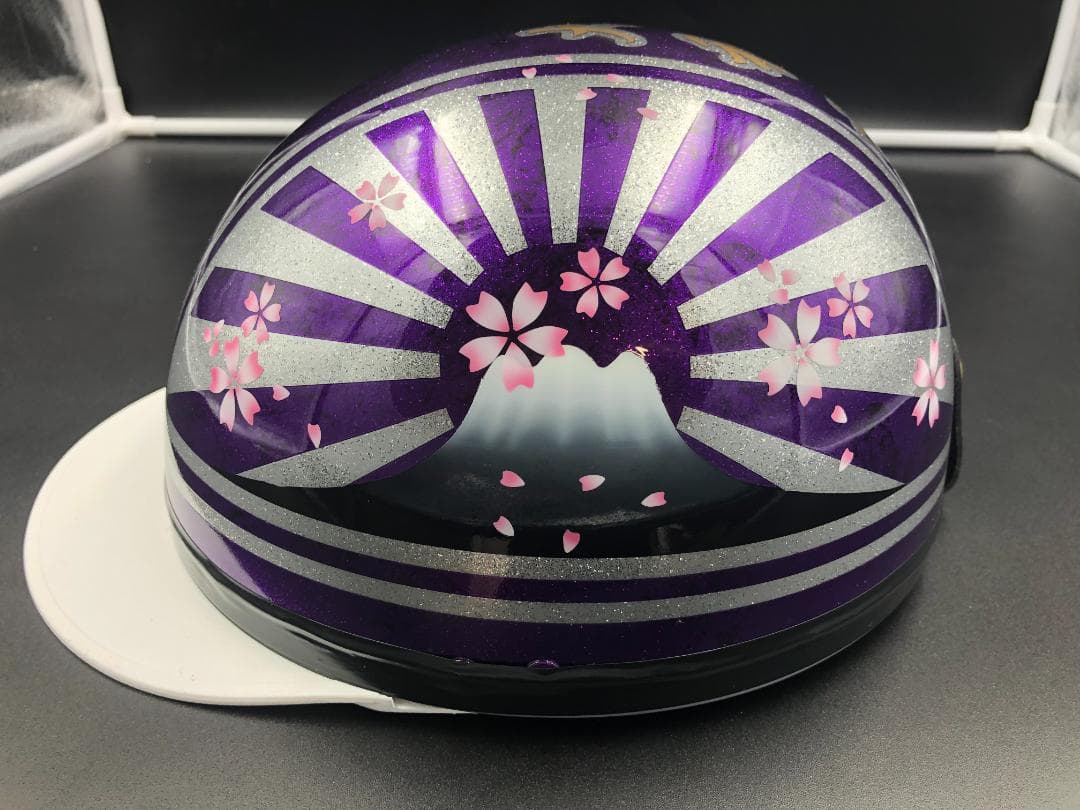 コルク半　カスタム　富士日章　三つボタン　パープルラップ　ラメ　桜　高級クリヤ