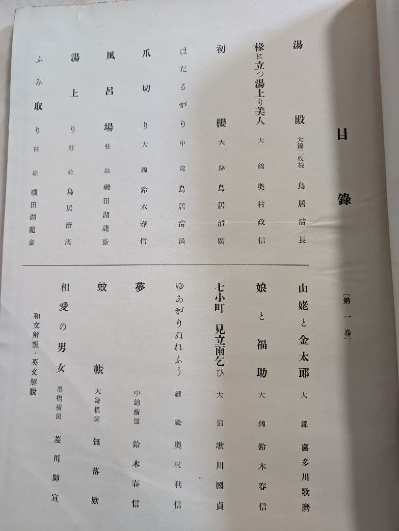 浮世絵版画集NO.1 日本美術社 1956年発行　英文併記　希少✨️