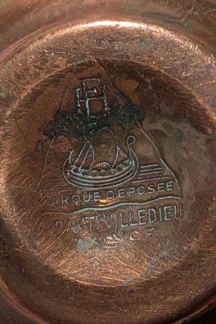 フランスアンティーク　ディネット 銅製ままごと ミニチュアキッチン道具 4個