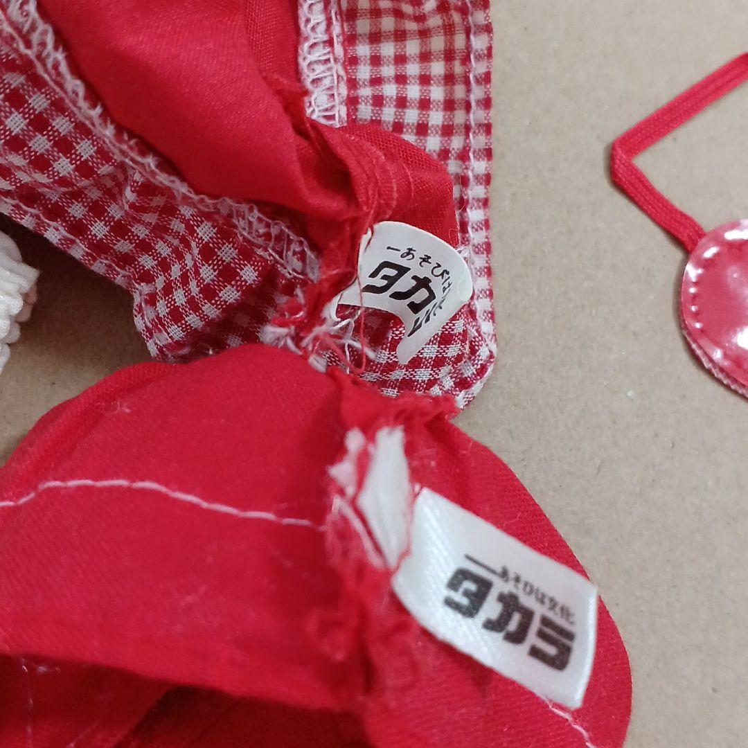 【専用】リカちゃん  赤いコーデ  昭和レトロ  ワンピース  靴とバッグ付き