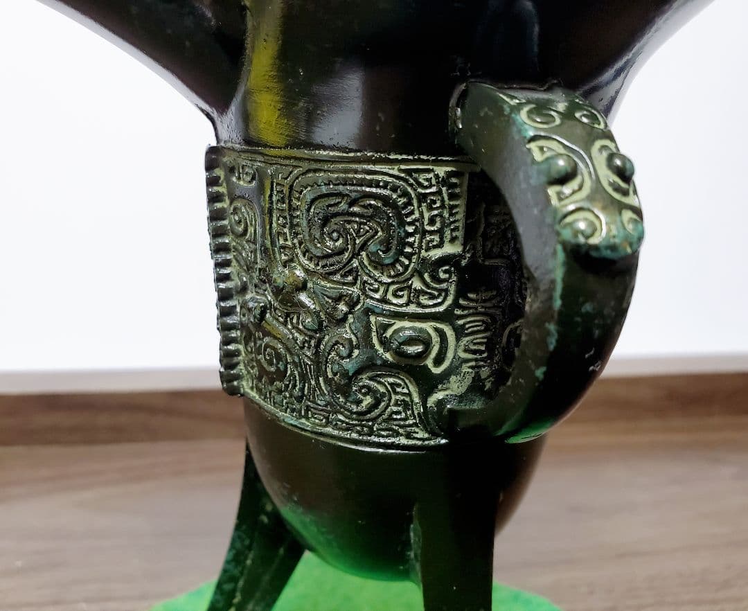 古代中国　青銅器　爵　酒器　香枦　書道　未使用保管品