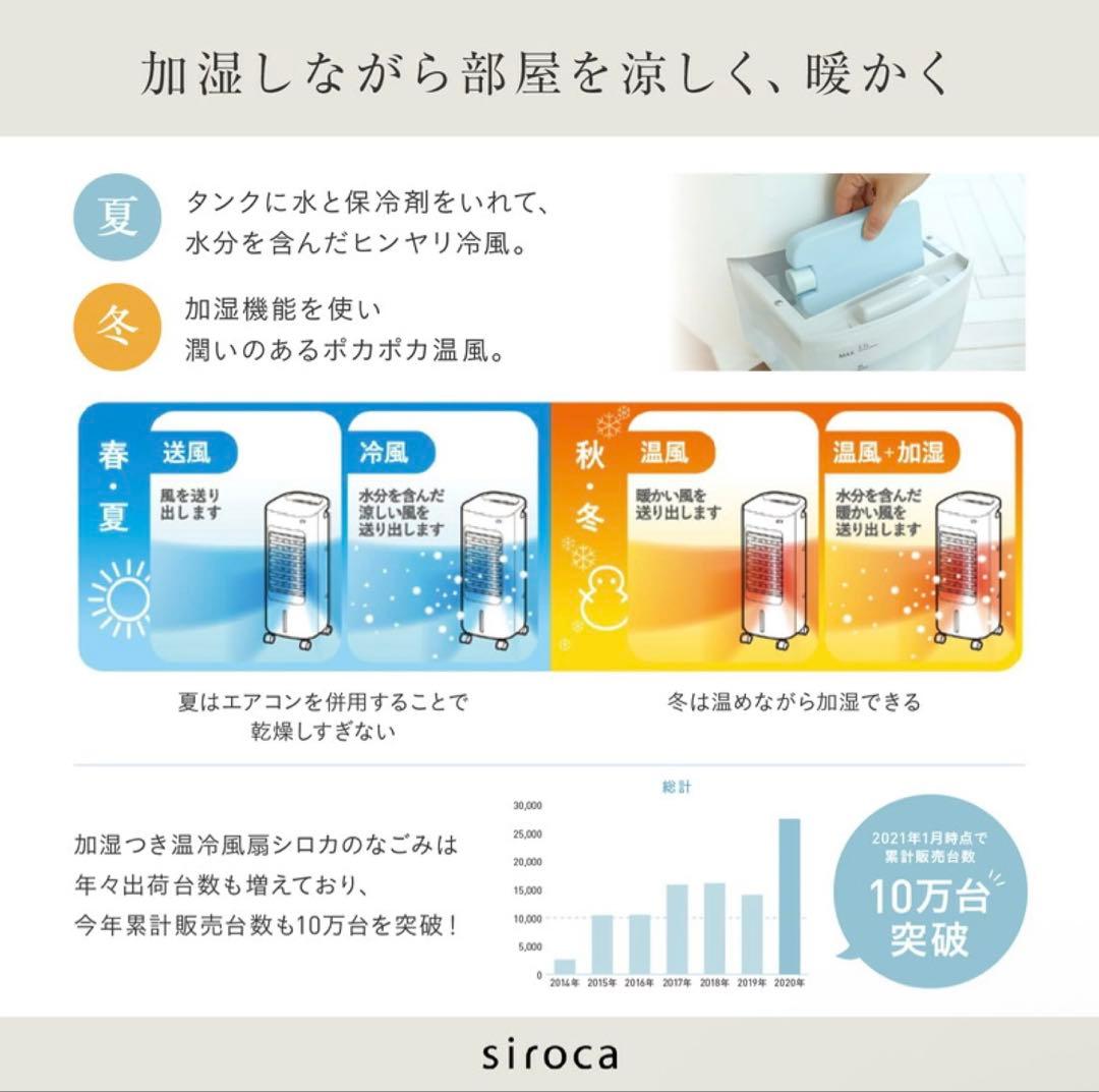 オールシーズン対応・新品・未開封siroca SH-C252 冷風機 ホワイト