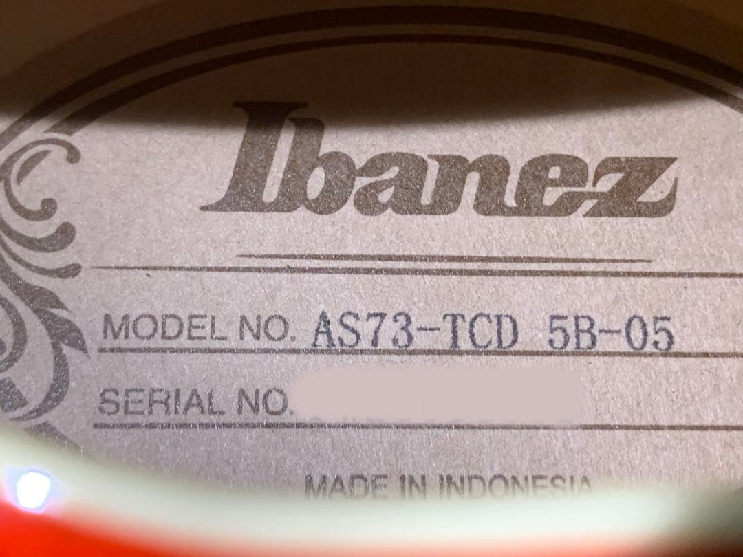 IBANEZ AS73-TCD エレキギター アイバニーズ セミアコ 希少 レア