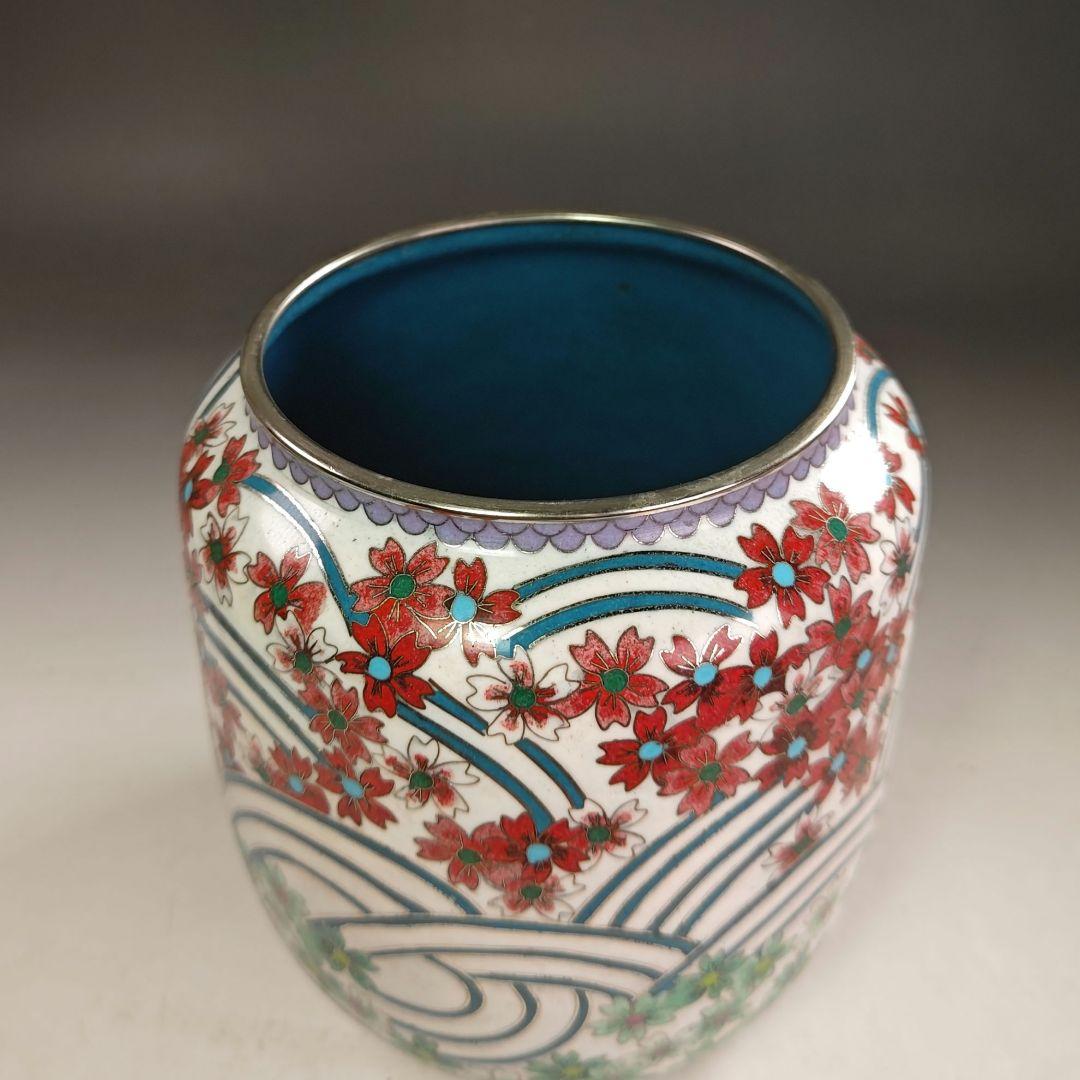 ウ249 水指『七宝　波桜尽くし紋　水指　木箱』茶道具