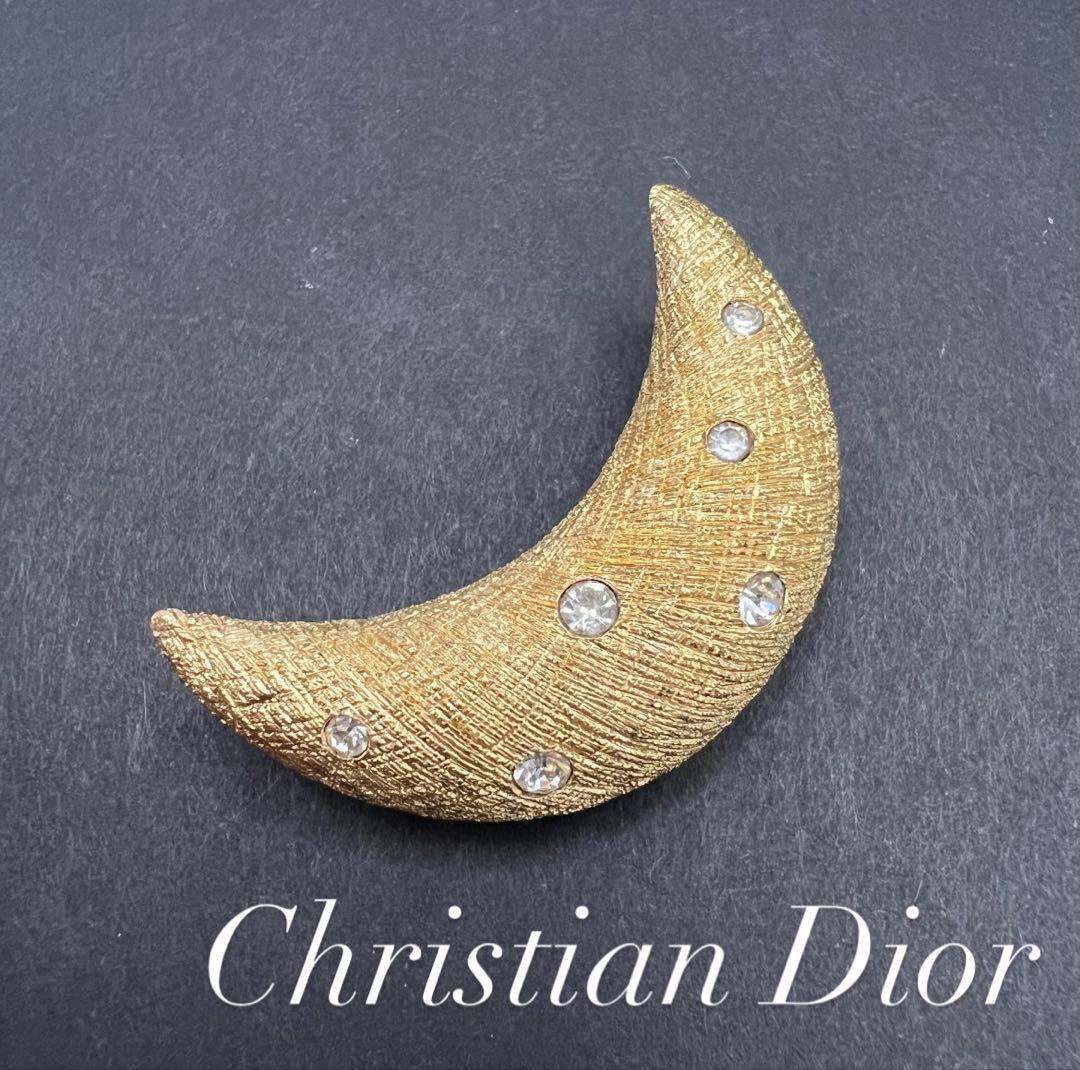 Dior ブローチ 月 MOON ビンテージ アンティーク old ゴールド