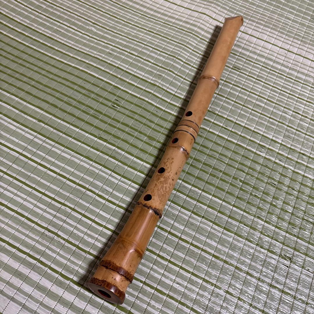 尺八 一朝 在銘 5穴 約55cm 2印 シャクハチ　楽器　笛