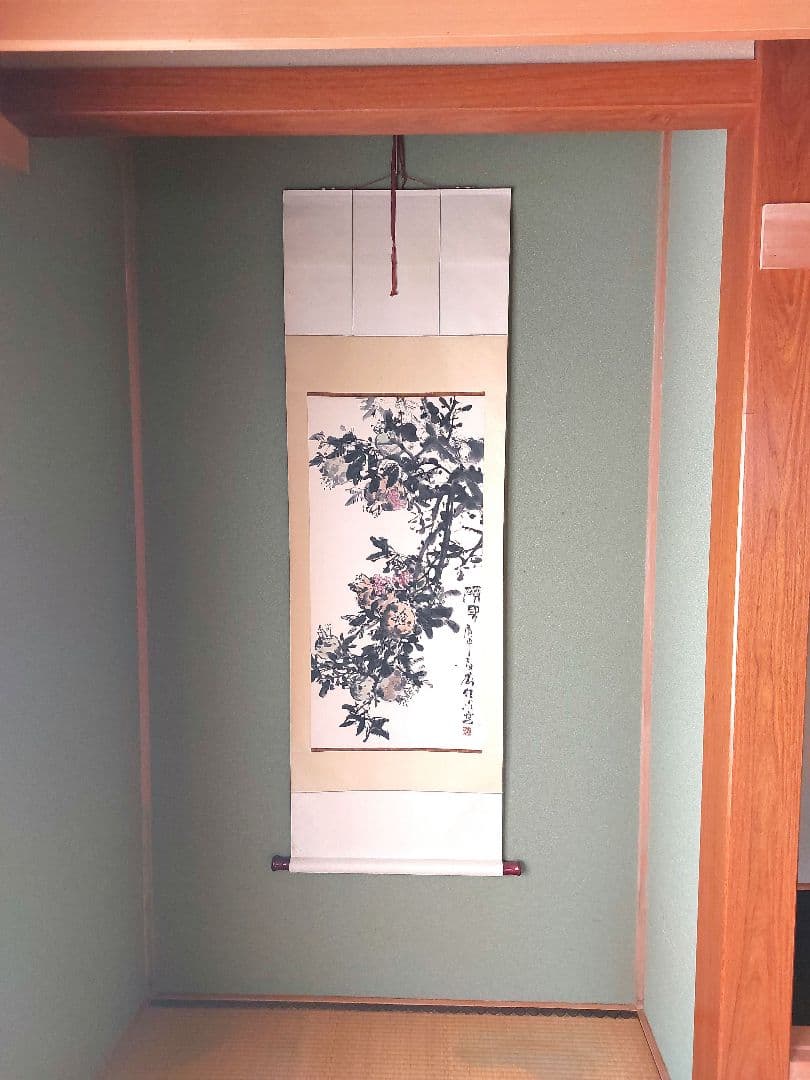 【値下げ】掛け軸 水墨画 縁起物 開運 骨董品 床の間 珍品