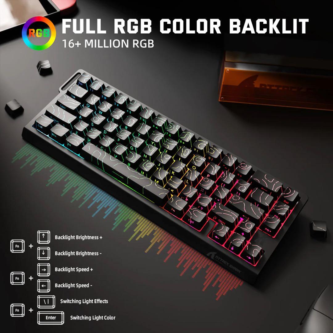ATTACK SHARK X68PROHE ラピッドトリガー 磁気スイッチ 黒